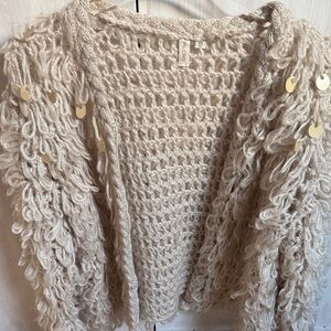 Pilcro Cream Textured Women Sweater-